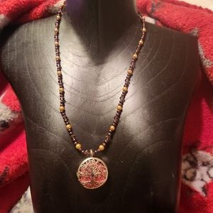 Tree of life diffuser necklace